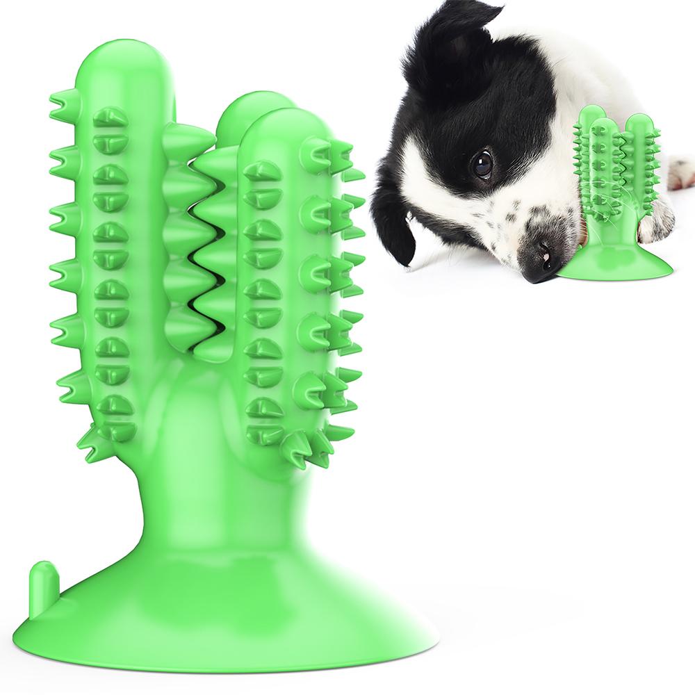 Double Suction Cup Dog Toys Set For Aggressive Chewers 100% Rubber (3 In  1), Teeth Cleaning Toothbrush Toy Stops Plaque & Tarter, Cherry Blossom  Waste